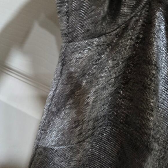 Calvin Klein Metallic Cold Shoulder Sheath Dress Silver Size 8 - Picture 6 of 11